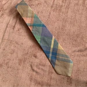 Brooks Brothers Makers 100 Percent Cotton Necktie Plaid Pastel